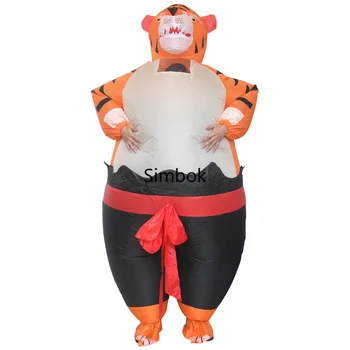 Надуваем тигров косплей костюм, забавен изправен тигър, Хелоуин парти, Търговия на едро - Изображение 1  