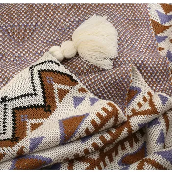 Ново одеяло плетен диван ГеометрияОдеяло спално бельо комплект за четири сезона за легла Спално бельо мек луксозен одеяло покритие - Изображение 2  