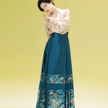 Оригинална рокля на Минг Ханфу Нова китайска пола с лице на кон Mix Match Han Element Полу-поло Топ мамианска рокля Предварителна продажба 30 дни - Изображение 2  