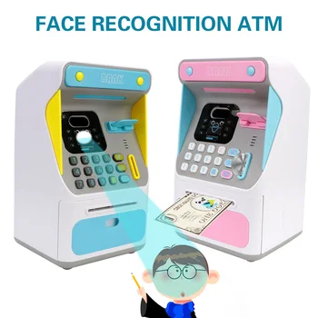 Парични кутии Симулирано разпознаване на лица Автоматично превъртане на хартия Банкомат банкомат банкомат Cash Box Електронна касичка подарък за деца - Изображение 1  