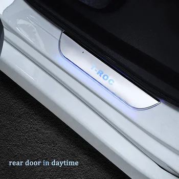 Персонализирано лого Динамичен LED педал за добре дошли Праг на вратата Пътека Лека кола Scuff Plate Педал Treshold за Volkswagen T-ROC 2014-2022 - Изображение 2  