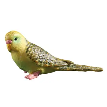 Пластмасови занаяти емулация папагал Budgerigar птица животински модел играчка декорация - Изображение 2  