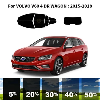 Предварително изрязана нанокерамика кола UV комплект за оцветяване на прозорци Автомобилно фолио за прозорци за VOLVO V60 4 DR WAGON 2015-2018 - Изображение 1  
