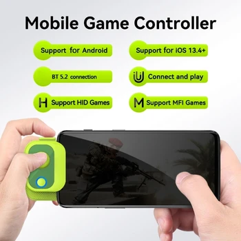 Преносим джойстик за игри AoBing Mini Mobile Game Controller Buit-in Type-C кабел за COD игра за мир и още игри - Изображение 2  