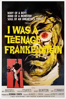 Реколта научна фантастика филм на ужасите плакат Аз бях тийнейджър Франкенщайн - Изображение 1  