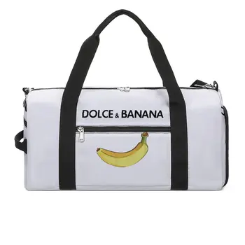 Смешни бананови спортни чанти Жълти плодове D-Dolce обучение фитнес чанта голям сладък чанти мъже жени отпечатани открит фитнес чанта - Изображение 1  