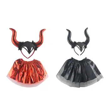 Хелоуин дяволски костюм за деца Косплей Дяволска лента за коса за маскарадно парти благоприятства сценичното шоу за рожден ден - Изображение 1  