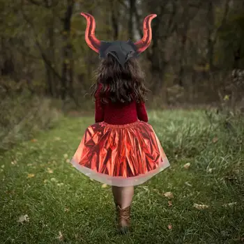 Хелоуин дяволски костюм за деца Косплей Дяволска лента за коса за маскарадно парти благоприятства сценичното шоу за рожден ден - Изображение 2  