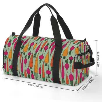Цветни репички фитнес чанта прибиране на реколтата сезон обучение спортни чанти мъжки дизайн с обувки сладък фитнес чанта водоустойчив чанти - Изображение 2  