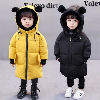 1 2 3 4 5 6 7 Година Бебе Детски Парки Зимно топло яке за момичета палто Дълги детски връхни дрехи с качулка Детски дрехи за малки деца - Изображение 1  