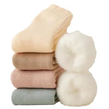1/5pairs Есен Зима Дамски чорапи Топла средна тръба Свободни чорапи бонбони цвят корейски модерен мека купчина чорап за жени - Изображение 1  