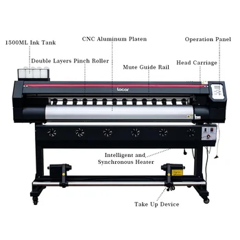 1.6M I3200 Head Roll To Roll Eco Solvent Printer Xp600 Широкоформатна гъвкава печатна машина със система за поемане - Изображение 2  