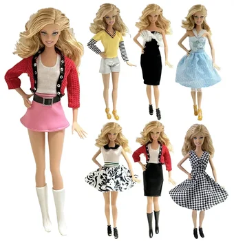 1 Комплект аксесоари за кукли от плат Модно облекло Сладко ежедневно облекло Готини дрехи за 11 инчова кукла Барби Детски или подарък за рожден ден - Изображение 1  