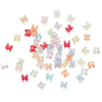 100Pcs/Lot Mini 3D цветна смола пеперуда епоксидна смола пълнежи материали за DIY епоксидна смола мухъл нокти изкуство пълнители занаяти - Изображение 1  