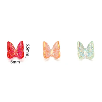 100Pcs/Lot Mini 3D цветна смола пеперуда епоксидна смола пълнежи материали за DIY епоксидна смола мухъл нокти изкуство пълнители занаяти - Изображение 2  