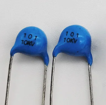 100PCS Високочестотен син керамичен чип кондензатор 10KV 101K 100pF високоволтово захранване керамичен диелектричен кондензатор - Изображение 2  