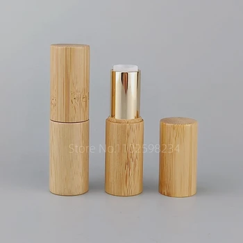 10pcs 5g бамбуково дърво червило тръба пакет висок клас восък цвят грим празна козметика опаковка място за домашна или външна употреба - Изображение 2  