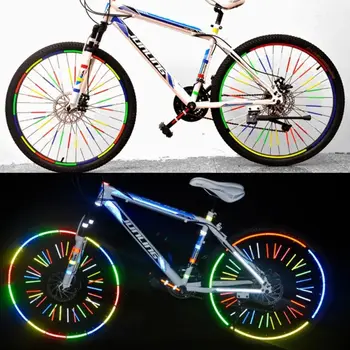 10PCS Велосипедни отразяващи стикери Колоездачна флуоресцентна отразяваща лента MTB велосипедна самозалепваща се лента Стикер за безопасност Аксесоари за велосипеди - Изображение 2  