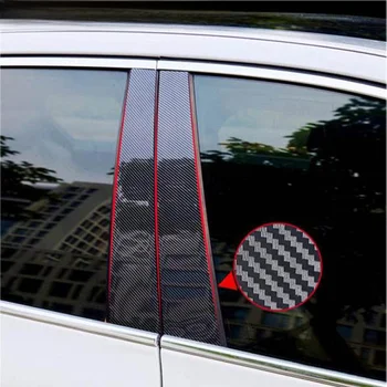 10Pcs за Toyota Vios Yaris XP150 4-врати седан 2014-2022 въглеродни влакна поглед кола стълб постове врата прозорец подстригване стикер капак - Изображение 2  