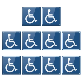 10Pcs инвалиди / инвалиди инвалидни колички достъпни знак стикер 3''/4'' трайни самозалепващи надраскване устойчиви водоустойчив стикер - Изображение 1  