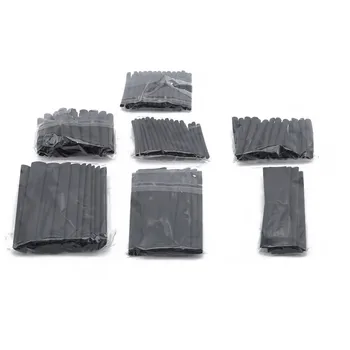 127Pcs / чанта черен кабел ръкав комплекти термосвиваеми тръби комплект асорти обвивка тел огнезащитни електрически кабелна тръба - Изображение 2  