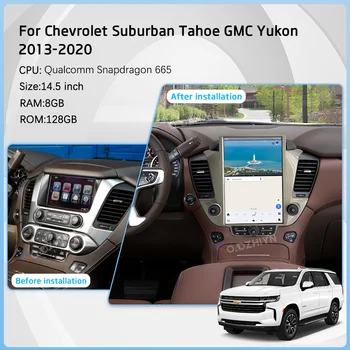 14.5inch кола мултимедиен видео плейър за Chevrolet Suburban Tahoe GMC Yukon 2013-2020 Android11 GPS навигация Carplay 4G хост - Изображение 2  