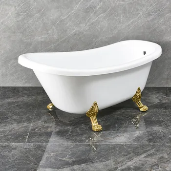  1700 * 800 * 760mm Бяла свободностояща вана Класически европейски стил Баня баня Висококачествена акрилна вана - Изображение 1  