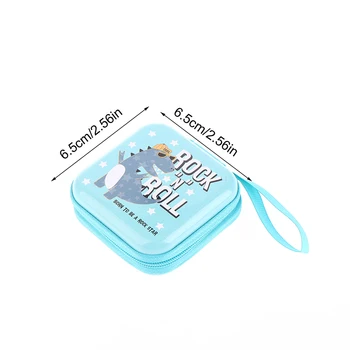 1Pc сладък карикатура динозавър печат ламарина монета портмонета унисекс мода слушалки съхранение торбичка портфейл момчета момичета мини цип чанта - Изображение 2  