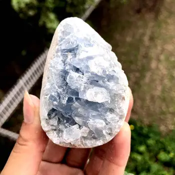1бр Естествена синя кристална пещера кварц целестит кристален образец образец лечебен син кристал пещера - Изображение 1  