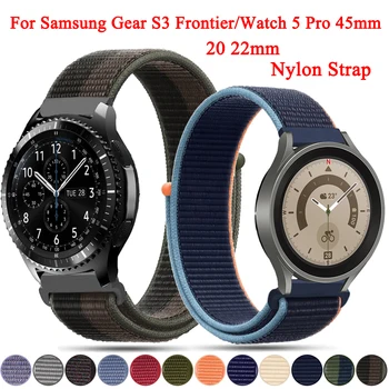 20 22mm найлонов маншет за Samsung Galaxy Watch 4/5 Gear S3 Classic/Frontier Watch5 Pro 45mm 40 44mm Strap Band Bracelet Correa - Изображение 1  