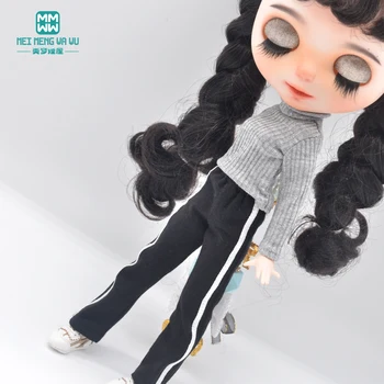 2021 НОВО Дрехи за кукли Blyth Azone OB22 OB24 аксесоари за кукли Моден пуловер с поло, панталони, обувки - Изображение 1  