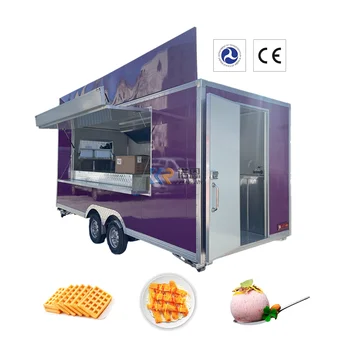 2023 Ce одобрен мобилен кафе вендинг ван камион персонализирани сладолед храна ремарке количка за продажба Европа - Изображение 1  