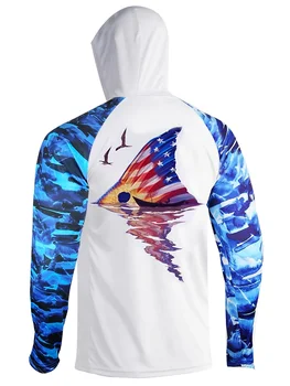 2023 Висококачествено спортно джърси с качулка мъжки външен сублимационен печат дишащ риболов с дълъг ръкав Anti-UV UPF 50+ дрехи - Изображение 2  