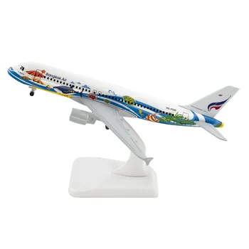 20cm Самолет Bangkok Airways Airbus A320 с колесник сплав самолет модел играчки деца детски подарък за колекция декорация - Изображение 1  