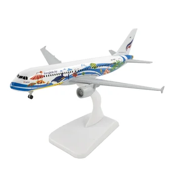 20cm Самолет Bangkok Airways Airbus A320 с колесник сплав самолет модел играчки деца детски подарък за колекция декорация - Изображение 2  