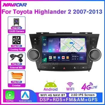 2Din Android10 Автомобилно радио за Toyota Highlander 2 XU40 2007-2013 GPS навигация Автомобилен приемник Стерео приемник Автомобилен приемник DSP - Изображение 1  