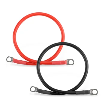  2Pcs кабел за батерии Практичен свързващ кабел 2UPS тел Stranded Red Copper Core Tin-plated Lug с терминали за превключвател за изключване на RV - Изображение 1  