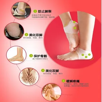 2PCS крака крак педикюр скоба подкрепа висок ток защита защитни ръкав стелки облекчаване на болката подложка чорапи, както се вижда на телевизионни инструменти - Изображение 2  