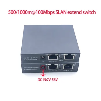 2port distence 500 / 1000m @ 10 / 100Mbps SLAN разшири POE превключвател 802.3AT/AF poe 48V DC захранване 7V-56V - Изображение 1  