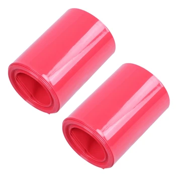 2X 2M 50Mm ширина PVC термосвиваема обвивка тръба червена за 2 X 18650 батерия - Изображение 1  