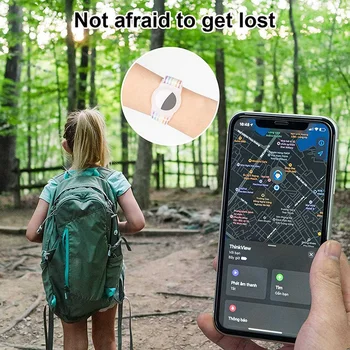 2X Kid маншет съвместим с Apple Airtag, защитен калъф за въздушен маркер GPS Tracker Holder с найлонова гривна A - Изображение 2  