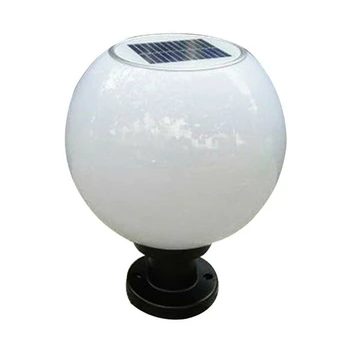 2X LED 200MM слънчева стена стълб лампа открит кръгла топка кръгла светлина пътека светлина - Изображение 1  