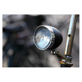 2X ретро велосипед велосипед аксесоар предна светлина скоба реколта 3LED фар (черен) - Изображение 2  