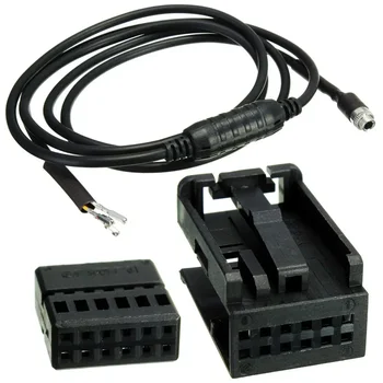 3.5MM 12PIN AUX спомагателен проводник черен аудио женски музикален кабел за BMW E60 E63 5 6 Series - Изображение 1  