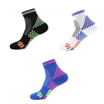 3 чифта чорапи за бягане професионални спортни чорапи мъже кърпа долна компресия колоездачни чорапи чорапи бадминтон - Изображение 1  