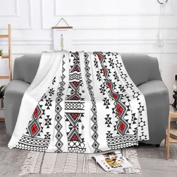 3D печат Kabyle килим одеяла дишаща мека фланела зимна бохемия Amazigh берберски хвърлят одеяло за диван дома легло подаръци - Изображение 2  