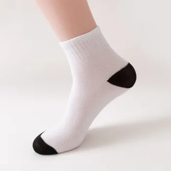 4 чифтаНови чорапи в плътен цвят Есенни и зимни мъжки чорапи Дишащи къси чорапи за възрастни Мъжки спортни чорапи - Изображение 2  
