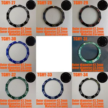 42.3mm * 33.3mmWatch Bezel TAG Наклонена светеща керамична рамка Вмъкване Подмяна на аксесоари за часовници Керамична вложка за рамка - Изображение 1  