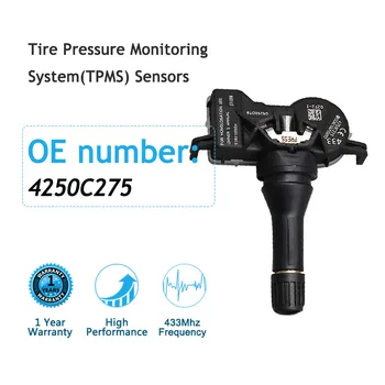 4PCS 433MHz 4250C275 TPMS сензор система за следене на налягането в гумите за Mitsubishi ASX Attrage L200 Outlander Pajero Sport - Изображение 1  