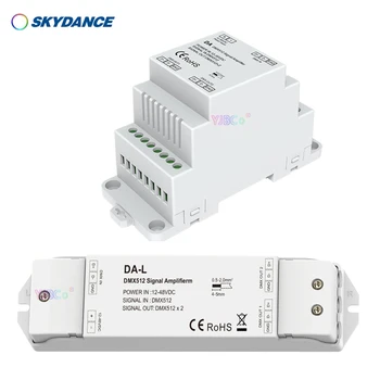 512 сигнален усилвател DA-L / DA 12V 24V 36V DC 2-канален Din Rail DMX усилвател за RGBW LED лента светлина 2CH DMX512 сигнал разширител - Изображение 2  